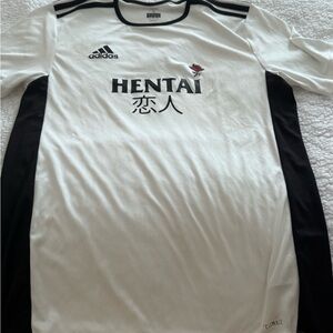 Adidas white with black strip Jersey size S